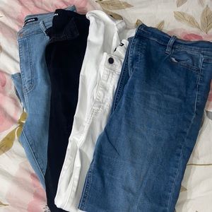 4 pairs of fashion nova pants good condition some slight wear and one stain